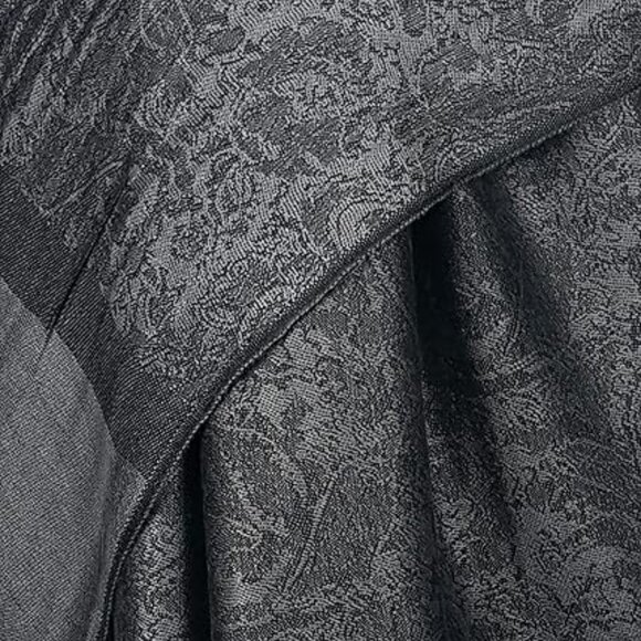 Women Paisley Pashmina Scarf Shawl Wrap Reversible Bohemian Scarves Black & Gray - Picture 6 of 7